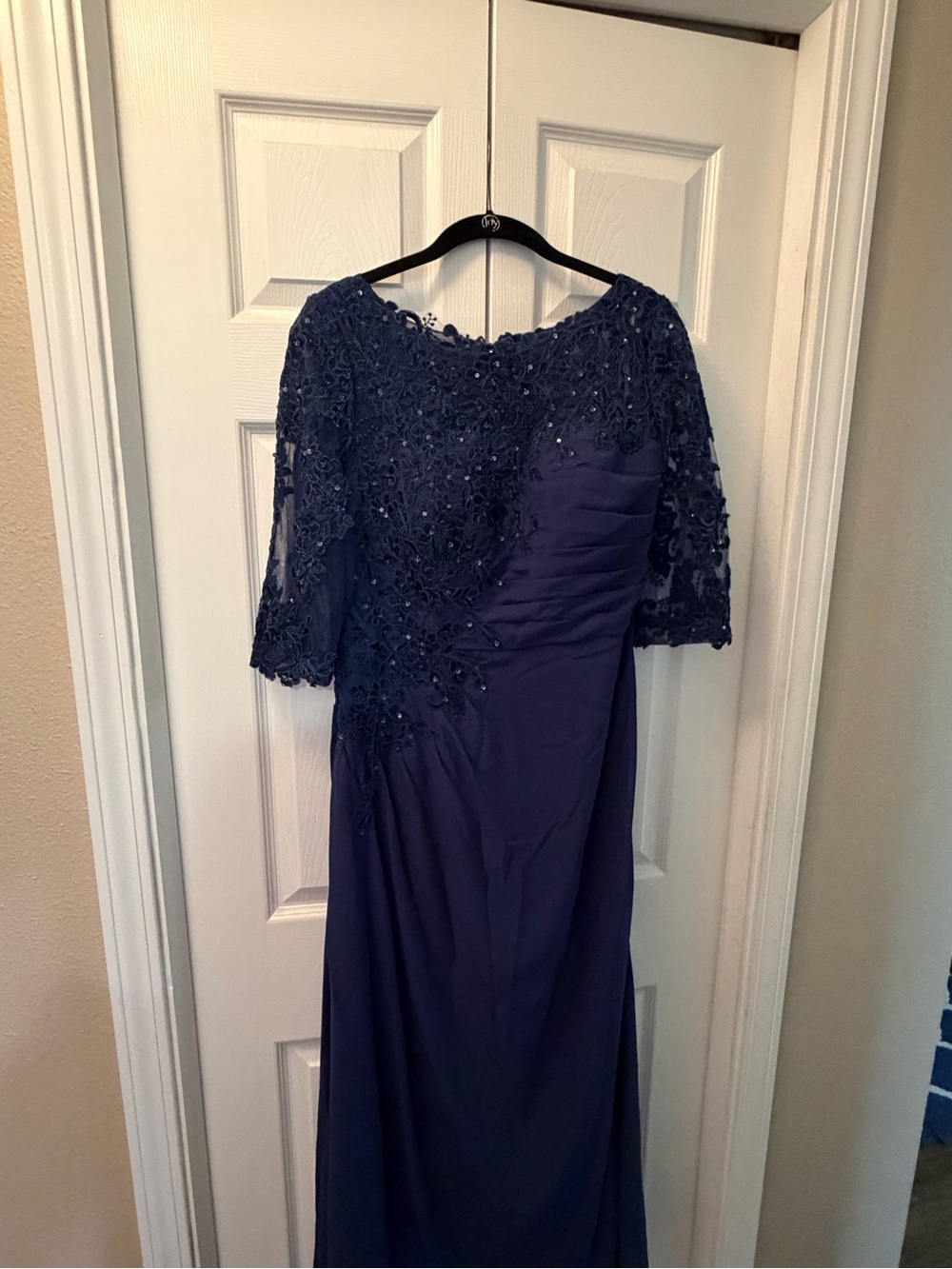 Navy Embellished Mother of the Bride Dress